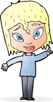 Cartoon-Frau mit Idee png