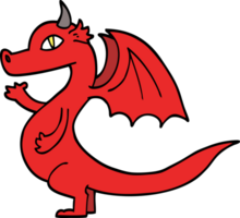 mignon dragon de dessin animé de style doodle dessiné à la main png