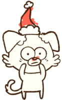 Festive dog Chalk Drawing png