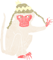 singe de dessin animé portant un chapeau png