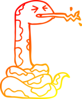 desenho de linha de gradiente quente desenho de cobra sibilante png