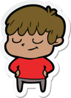 sticker of a cartoon happy boy png