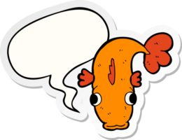 cartoon fish and speech bubble sticker png