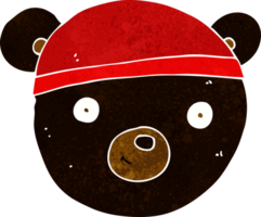 cartoon black bear face png