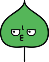 cute cartoon expressional leaf png