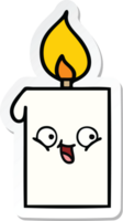 sticker of a cute cartoon lit candle png