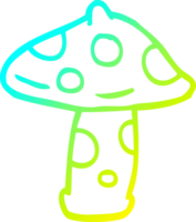 cogumelo de desenho animado de desenho de linha de gradiente frio png