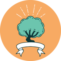 ícone da árvore de estilo de tatuagem png