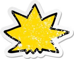 distressed sticker of a cartoon explosion png