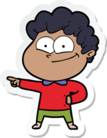 sticker of a cartoon happy man png