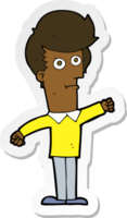 sticker van een cartoonman die aan het ponsen is png