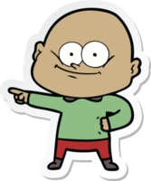 sticker of a cartoon bald man staring png