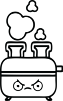 line drawing cartoon of a toaster png