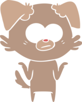 nervous dog flat color style cartoon png