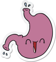 sticker of a cartoon happy stomach png