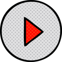 comic book style cartoon play button png