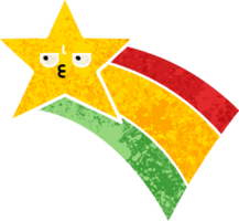 estrella de arco iris fugaz de dibujos animados de estilo de ilustración retro png