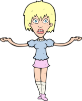 cartoon woman shrugging shoulders png