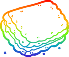 rainbow gradient line drawing cartoon biscuit png