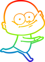 regenbooggradiënt lijntekening cartoon kale man staren png