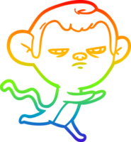 Regenbogen-Gradientenlinie Zeichnung Cartoon-Affe png