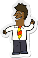 sticker of a cartoon man with good idea png