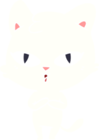 gatto cartone animato in stile piatto a colori png