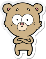 sticker of a surprised bear cartoon png