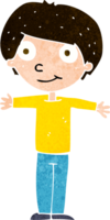 cartoon happy boy with open arms png