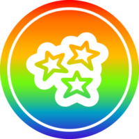 star shapes circular in rainbow spectrum png