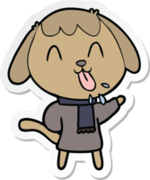 sticker van een schattige tekenfilmhond png