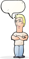 cartoon annoyed man with folded arms with speech bubble png