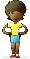 cartoon woman with hands on hips png