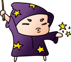 gradient cartoon  cute kawaii wizard child png