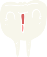 dente feliz dos desenhos animados de estilo de cor plana png