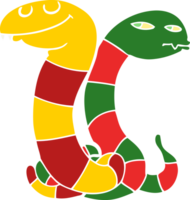 serpientes de dibujos animados de estilo de color plano png