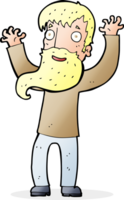 cartoon excited man with beard png