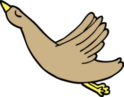 cartoon doodle flying duck png