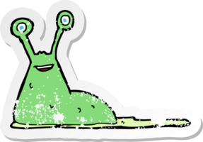 retro distressed sticker of a cartoon slug png