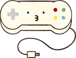 retro illustration style cartoon game controller png