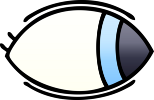 gradient shaded cartoon eye looking to one side png