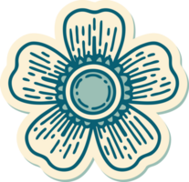 adesivo estilo tatuagem de uma flor png