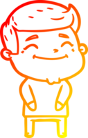 warm gradient line drawing happy cartoon man png