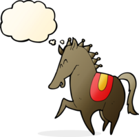 cartoon prancing horse with thought bubble png