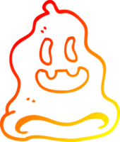 warm gradient line drawing cartoon spooky ghost png