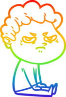 regenbooggradiënt lijntekening cartoon boze man png