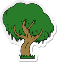 sticker cartoon doodle van een groene boom png