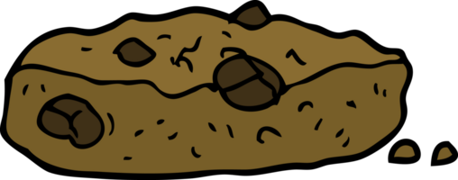 dessin animé doodle biscuit aux pépites de chocolat png