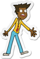 sticker of a cartoon stressed man png