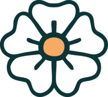 icono de estilo tatuaje de una flor png